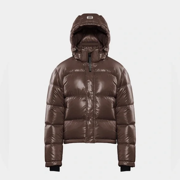 Aritzia The Super Puff™ Shorty - Hi-Gloss in Rich Mocha Brown XXS - Picture 5 of 9